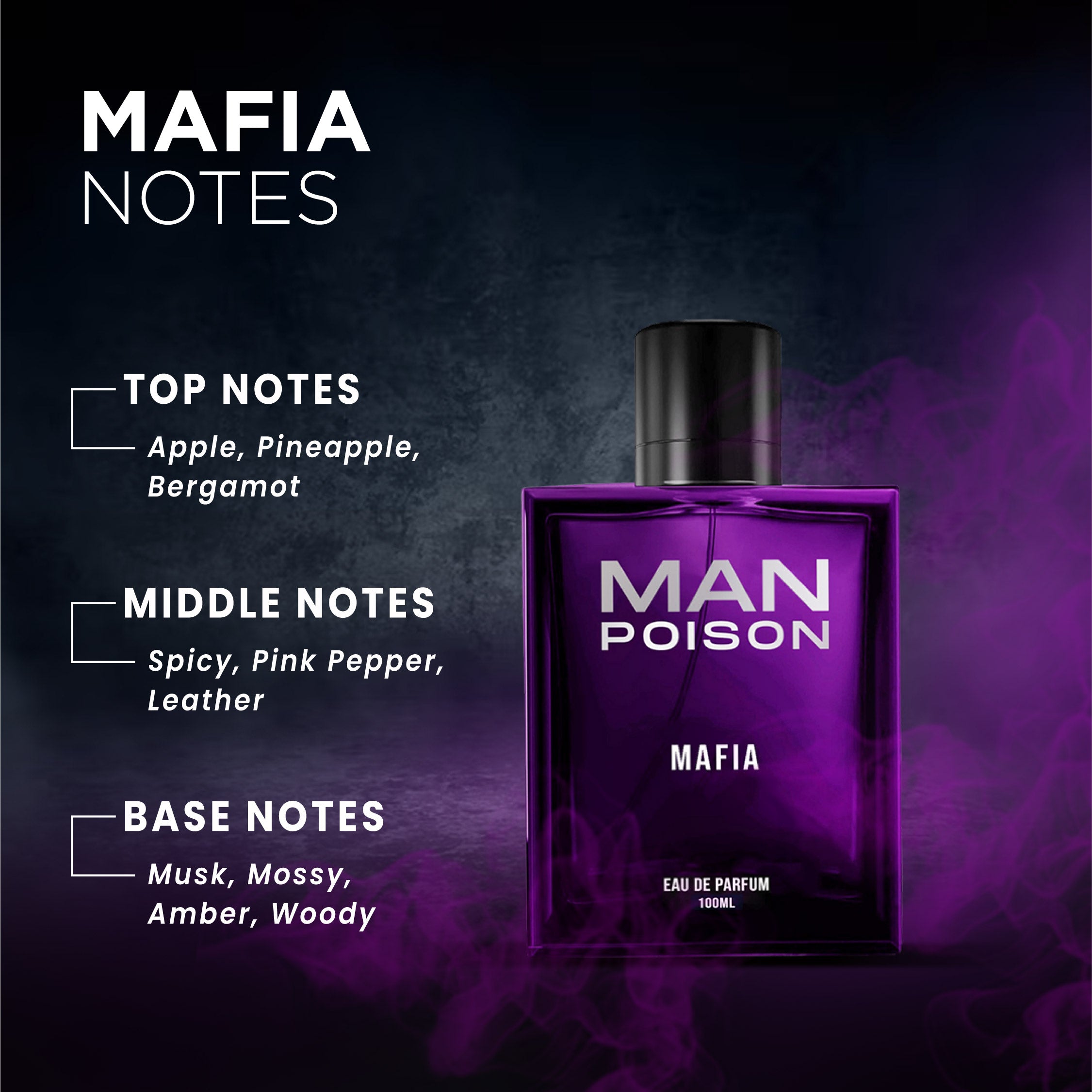 Man Poison Mafia | Eau De Parfum | Perfume for Men | Spicy and Woody Notes | 100 Ml  Man Poison Mafia | Eau De Parfum.